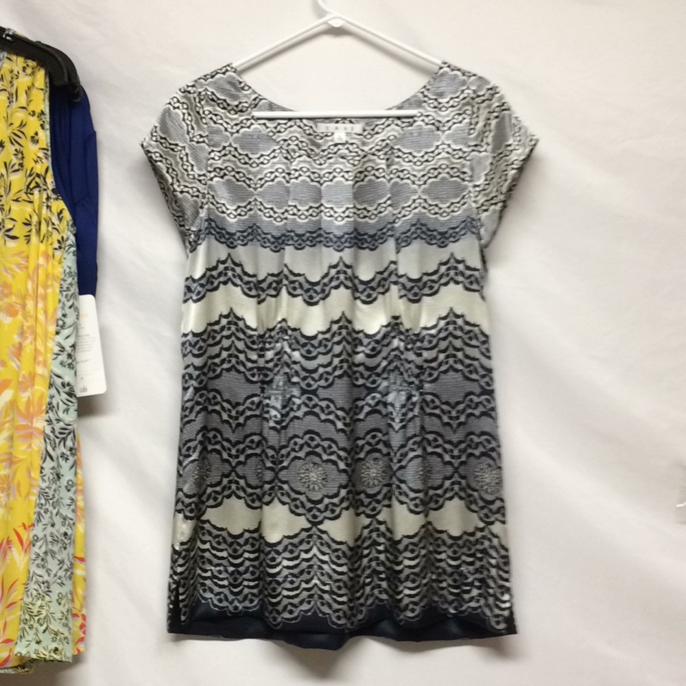 CAbi 100% Silk Top Sz L Tunic Blouse #817